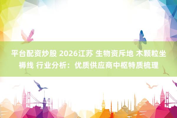 平台配资炒股 2026江苏 生物资斥地 木颗粒坐褥线 行业分析：优质供应商中枢特质梳理